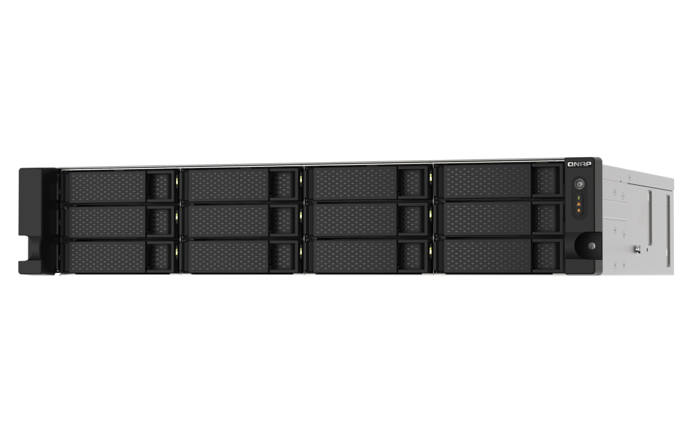 QNAP TS-1273AU-RP-8G | 2.5GbE, 12-Bay, AMD Ryzen CPU, 8GB RAM, PCIe Slots, Redundant Power, 2U Rackmount