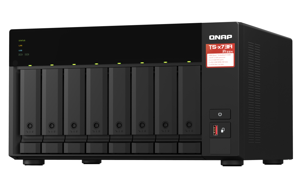 QNAP TS-873A-8G | 2.5GbE, 8-Bay, AMD Ryzen CPU, 8GB RAM, M.2 Slots, PCIe Slots, SMB NAS