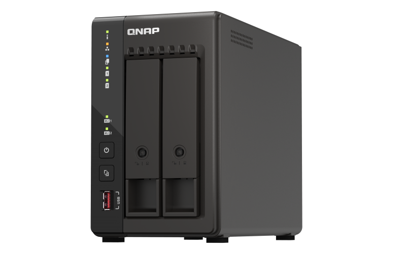 QNAP TS-253E-8G | 2.5GbE, 2-Bay, Intel CPU, 8GB RAM, M.2 Slots, Long-term Support NAS