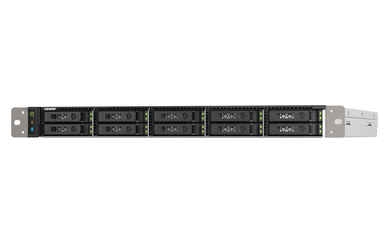 QNAP TS-h1090FU-7232P-64G | 25GbE, 10-Bay U.2 SSD, ZFS, AMD Epyc CPU, 64GB RAM, PCIe Slots, 1U All-Flash
