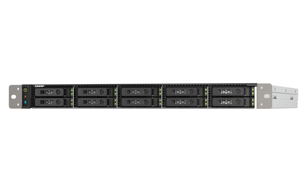 QNAP TS-h1090FU-7232P-128G | 25GbE, 10-Bay U.2 SSD, ZFS, AMD Epyc CPU, 128GB RAM, PCIe Slots, 1U All-Flash